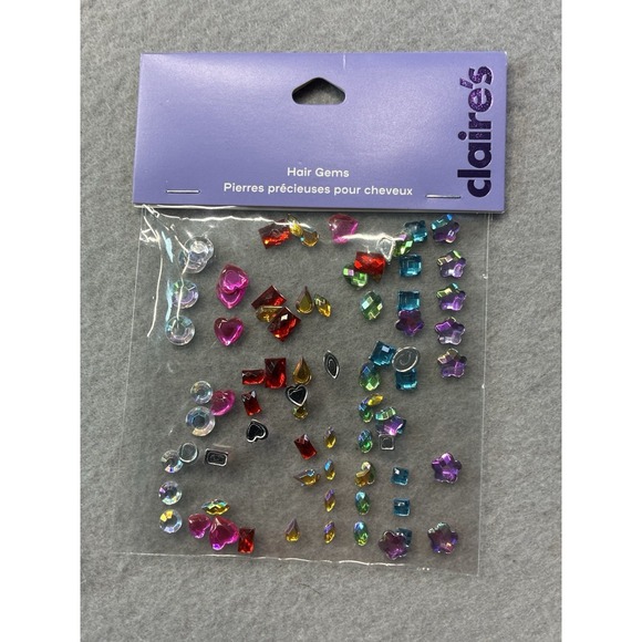 Claire's Hair Gems Lot Of 3 Rhinestone & Mermaid & Shapes Stickers Peel & Stick - Picture 5 of 5